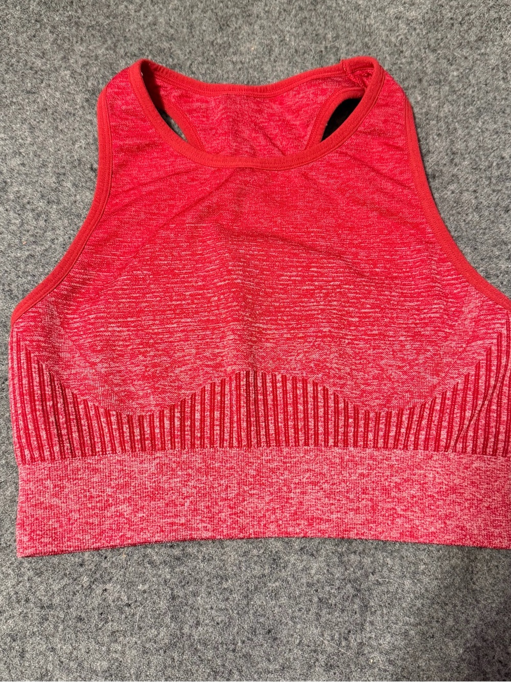 Fabletics Marled High-Neck Sports Bra - Red